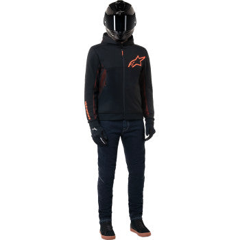 ALPINESTARS Chrome Air Sport Hoodie - Black/Red Fluo - Medium 4200425-1030-M