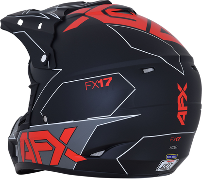 AFX FX-17 Helmet - Aced - Matte Black/Red - XL 0110-6487
