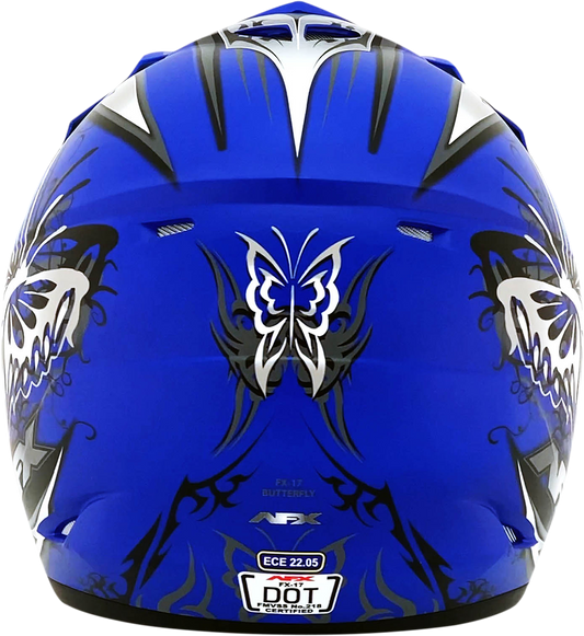 AFX FX-17 Helmet - Butterfly - Matte Blue - XL 0110-7125