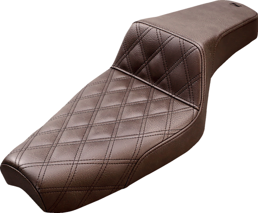 SADDLEMEN Step-Up Seat - Front Lattice Stitch - Brown - XL 879-03-172BR