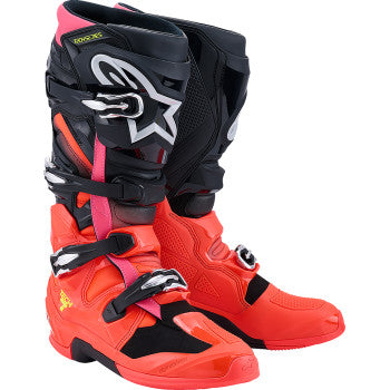 ALPINESTARS Tech 7 Boots - Black/Fluorescent Red/Fluorescent Pink - US 9 / EU 43 2012025-1576-9