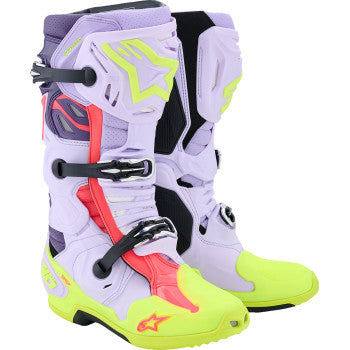 ALPINESTARS Tech 10 Supervented Boots - Purple/Fluorescent Yellow/Diva Pink - US 11 / EU 45.5 2010520-3150-11