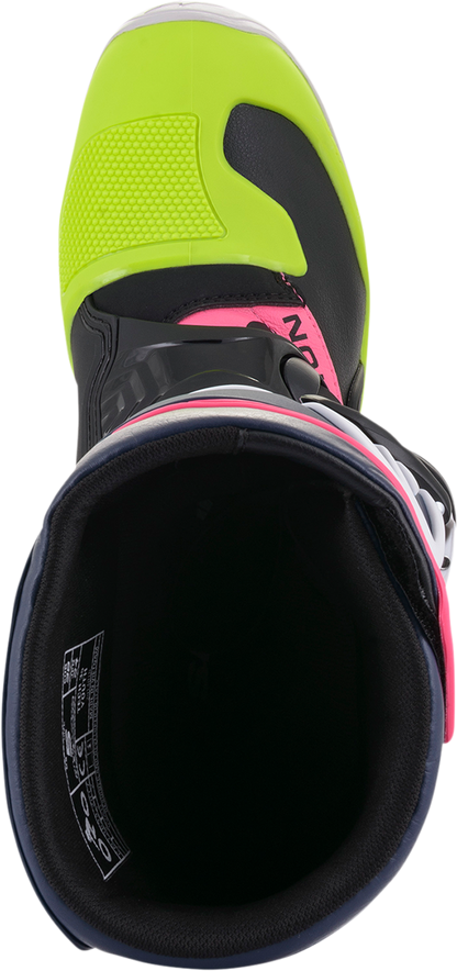 ALPINESTARS Tech 3S Boots - Black/Blue/Pink/White/Yellow - US 2 2014018-1176-2