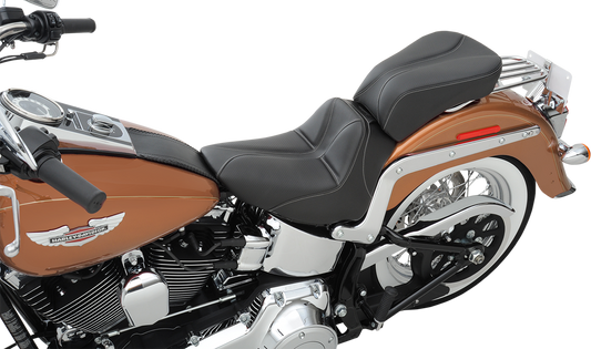 SADDLEMEN Dominator Pillion Pad - Standard Reach - Black w/ Gray Stitching 806-15-0162