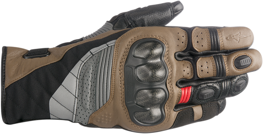 ALPINESTARS Belize Drystar® Gloves - Black/Tobacco Brown/Red - Small 3526718-1813-S