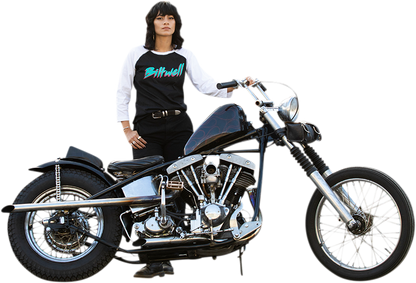 BILTWELL Women's 1985 Raglan T-Shirt - Black/White - Large 8144-060-004