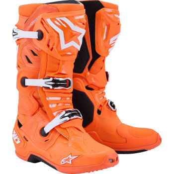 ALPINESTARS Tech 10 Supervented Boots - Fluorescent Orange/Black/White - US 7 / EU 40.5 2010520-4512-7
