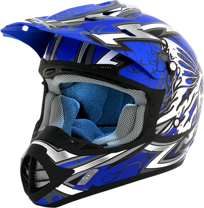 AFX FX-17 Helmet - Butterfly - Matte Blue - Large 0110-7124
