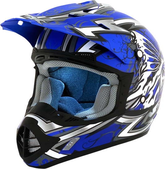 AFX FX-17 Helmet - Butterfly - Matte Blue - Large 0110-7124
