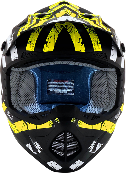 AFX FX-17Y Helmet - Attack - Matte Black/Hi-Vis Yellow - Small 0111-1414