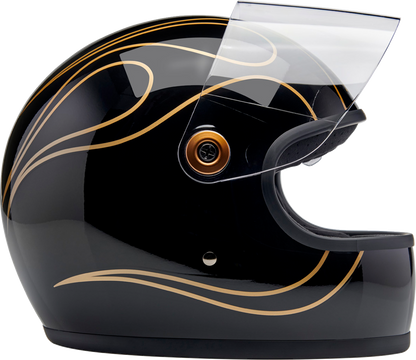 BILTWELL Gringo S Helmet - Gloss Black Flames - Medium 1003-567-503