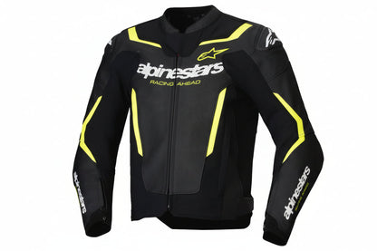 IN STOCK OPEN BOX ALPINESTARS Jacket Lthr Gp Force Air Flo Blk/Yl Fl 52 3100326-155-52