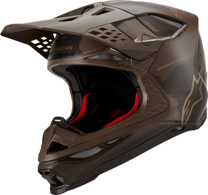 ALPINESTARS Supertech M10 Helmet - Squad - MIPS® - Dark Brown/Gold - Medium 8302823-839-MD