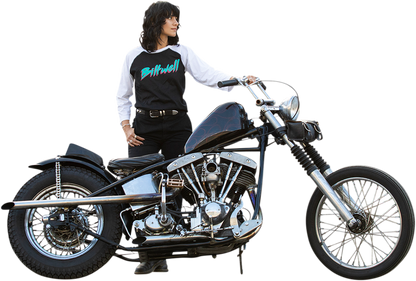 BILTWELL Women's 1985 Raglan T-Shirt - Black/White - Large 8144-060-004