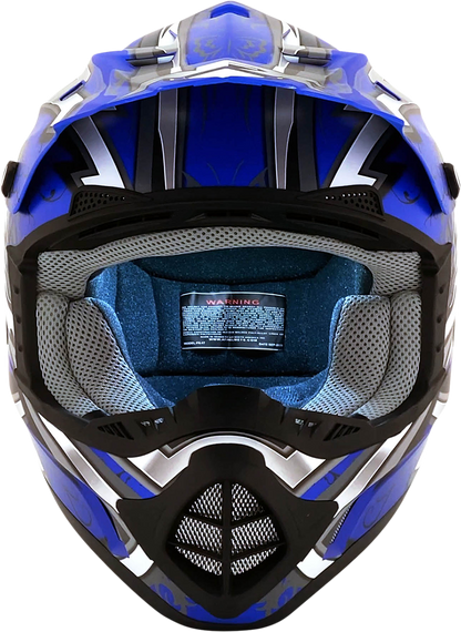 AFX FX-17Y Helmet - Butterfly - Matte Blue - Small 0111-1387