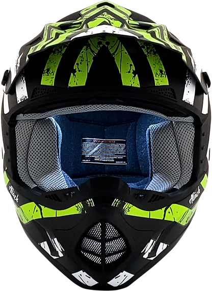 AFX FX-17Y Helmet - Attack - Matte Black/Green - Small 0111-1417