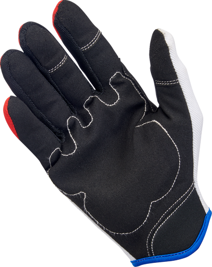 BILTWELL Moto Gloves - Red/White/Blue - Large 1501-1208-004