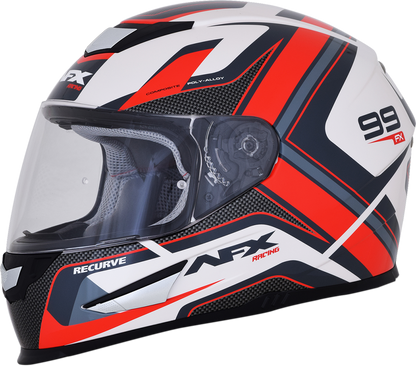AFX FX-99 Helmet - Recurve - Pearl White/Red - Large 0101-11128