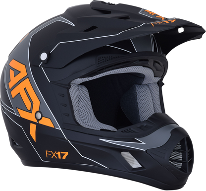 AFX FX-17 Helmet - Aced - Matte Black/Orange - Large 0110-6506