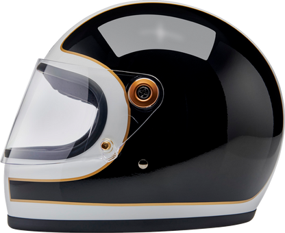 BILTWELL Gringo S Helmet - Gloss White/Black Tracker - 2XL 1003-566-506