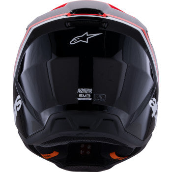 ALPINESTARS SM3 Helmet - Radium - Gloss Black/Red Fluo/White - Large 8300826-1553-L