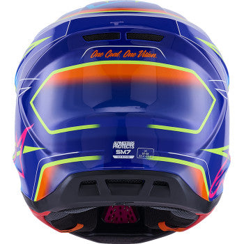 ALPINESTARS SM7 Helmet - Cast - Gloss/Blue/Pink/Yellow Fluo - Small 8302626-7254-S