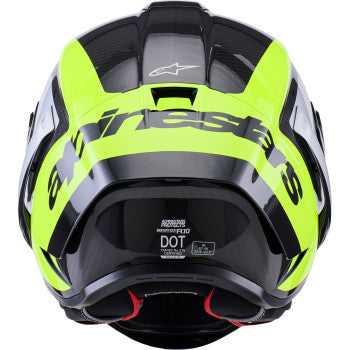 ALPINESTARS  Supertech R10 Helmet - 22.06 - Arius - Gloss Black/Silver/Yellow Fluo - Small  8203926-1699-S