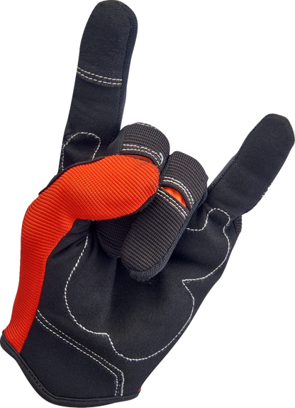 BILTWELL Moto Gloves - Orange/Black - Medium 1501-0106-003
