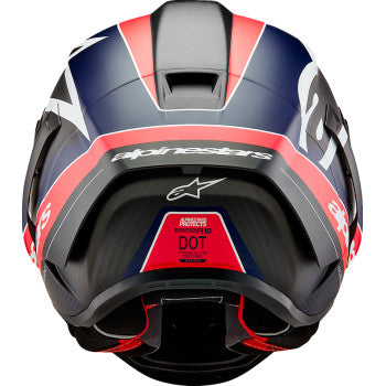 ALPINESTARS Supertech R10 Helmet - Team - Matte Black/Carbon Red Fluo/Blue - Medium 8200224-1383-M