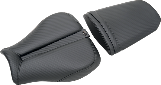 SADDLEMEN Gel Channel Track Carbon Fiber Sport Seat - Black - Hayabusa 0810-S025