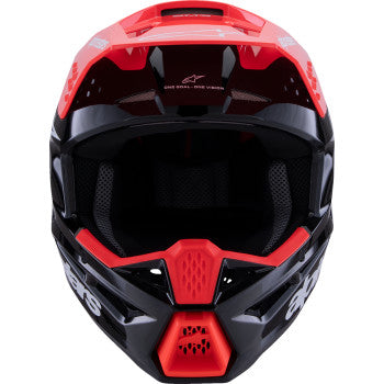 ALPINESTARS SM3 Helmet - Radium - Gloss Black/Red Fluo/White - Large 8300826-1553-L
