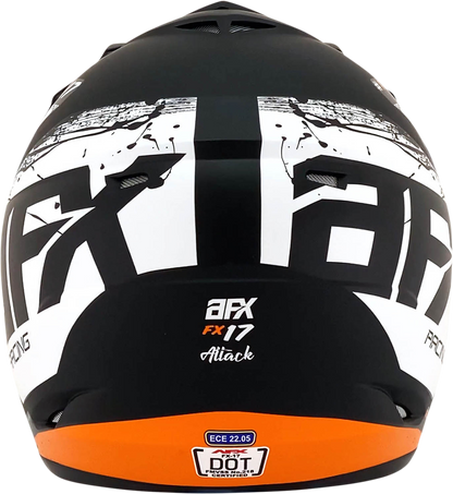 AFX FX-17 Helmet - Attack - Matte Black/Orange - Medium 0110-7156