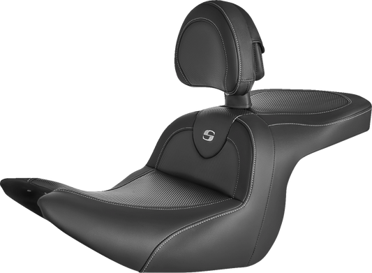 SADDLEMEN Roadsofa Carbon Fiber Seat - Carbon Fiber Weave - with Backrest - GL1800 '18-'23 H18-07-185BR