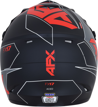 AFX FX-17 Helmet - Aced - Matte Black/Red - 2XL 0110-6488
