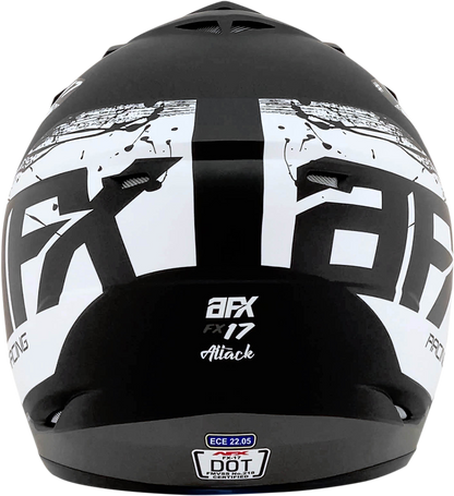 AFX FX-17 Helmet - Attack - Matte Black/Silver - 2XL 0110-7147