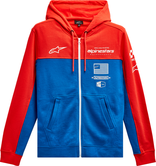 ALPINESTARS H Block Hoodie - Warm Red/Bright Blue - Large 1213510703171L