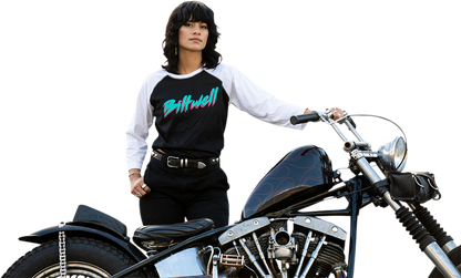 BILTWELL Women's 1985 Raglan T-Shirt - Black/White - Medium 8144-060-003