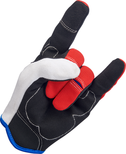 BILTWELL Moto Gloves - Red/White/Blue - XS 1501-1208-001