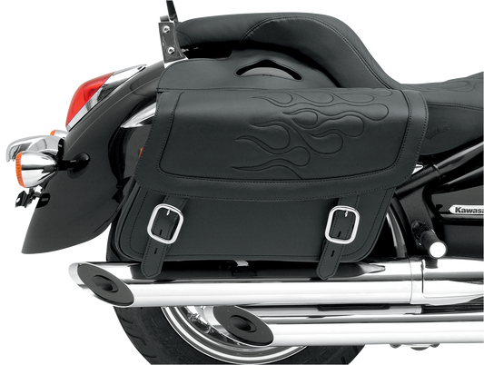 SADDLEMEN Flame Saddlebag - Black - Medium X021-05-0401