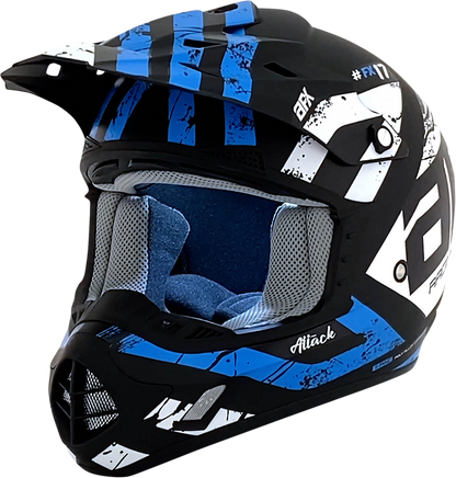 AFX FX-17Y Helmet - Attack - Matte Black/Blue - Medium 0111-1409