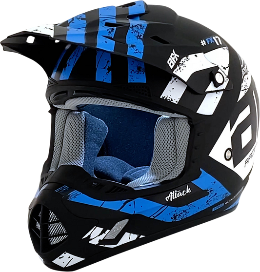 AFX FX-17Y Helmet - Attack - Matte Black/Blue - Medium 0111-1409