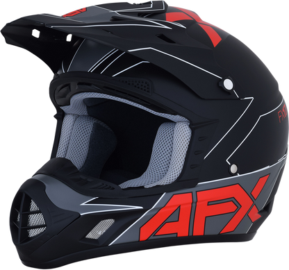 AFX FX-17 Helmet - Aced - Matte Black/Red - Large 0110-6486