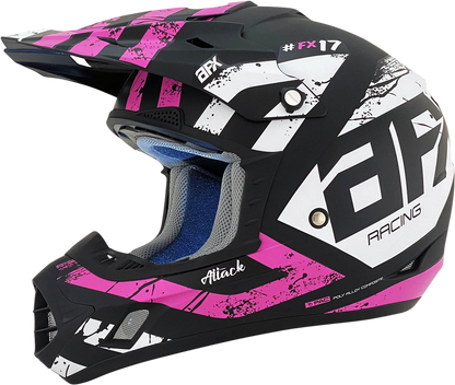 AFX FX-17 Helmet - Attack - Matte Black/Fuchsia - XL 0110-7170