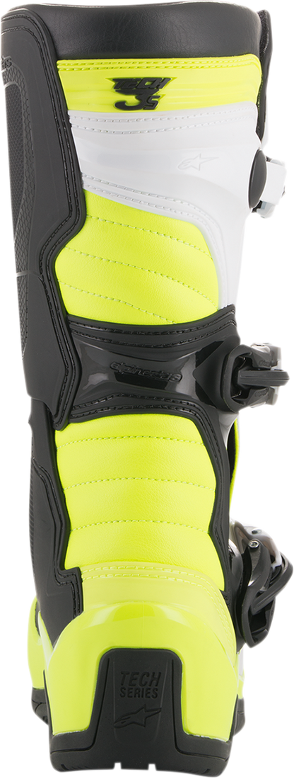 ALPINESTARS Tech 3S Boots - Black/White/Fluorescent Yellow - US 2 2014018-125-2