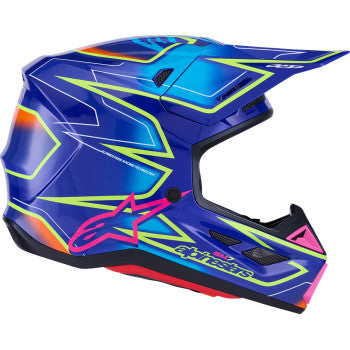 ALPINESTARS SM7 Helmet - Cast - Gloss/Blue/Pink/Yellow Fluo - Medium 8302626-7254-M