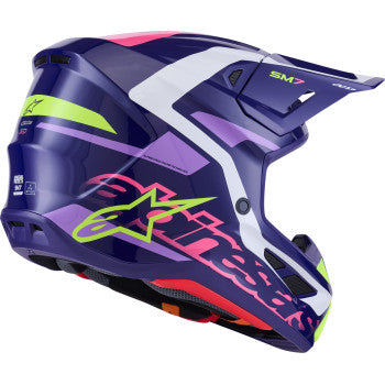 ALPINESTARS SM7 Helmet - Deed - Gloss Purple/Pink - XS 8302426-3142-XS