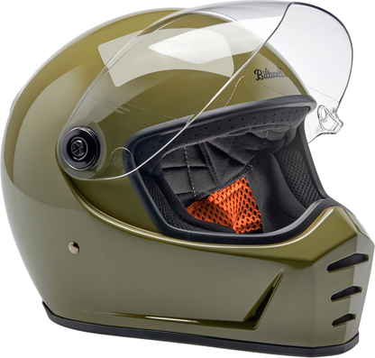 BILTWELL Lane Splitter Helmet - Gloss Olive Green - Medium 1004-154-503