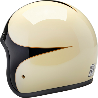 BILTWELL Bonanza Helmet - Gloss Vintage White/Black Scallop - Medium 1001-559-203