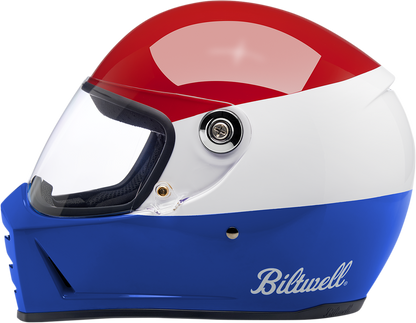 BILTWELL Lane Splitter Helmet - Gloss Podium Red/White/Blue - Large 1004-549-104