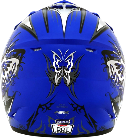 AFX FX-17Y Helmet - Butterfly - Matte Blue - Small 0111-1387